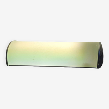 Rectangular wall light 1990 in frosted glass and silver metal