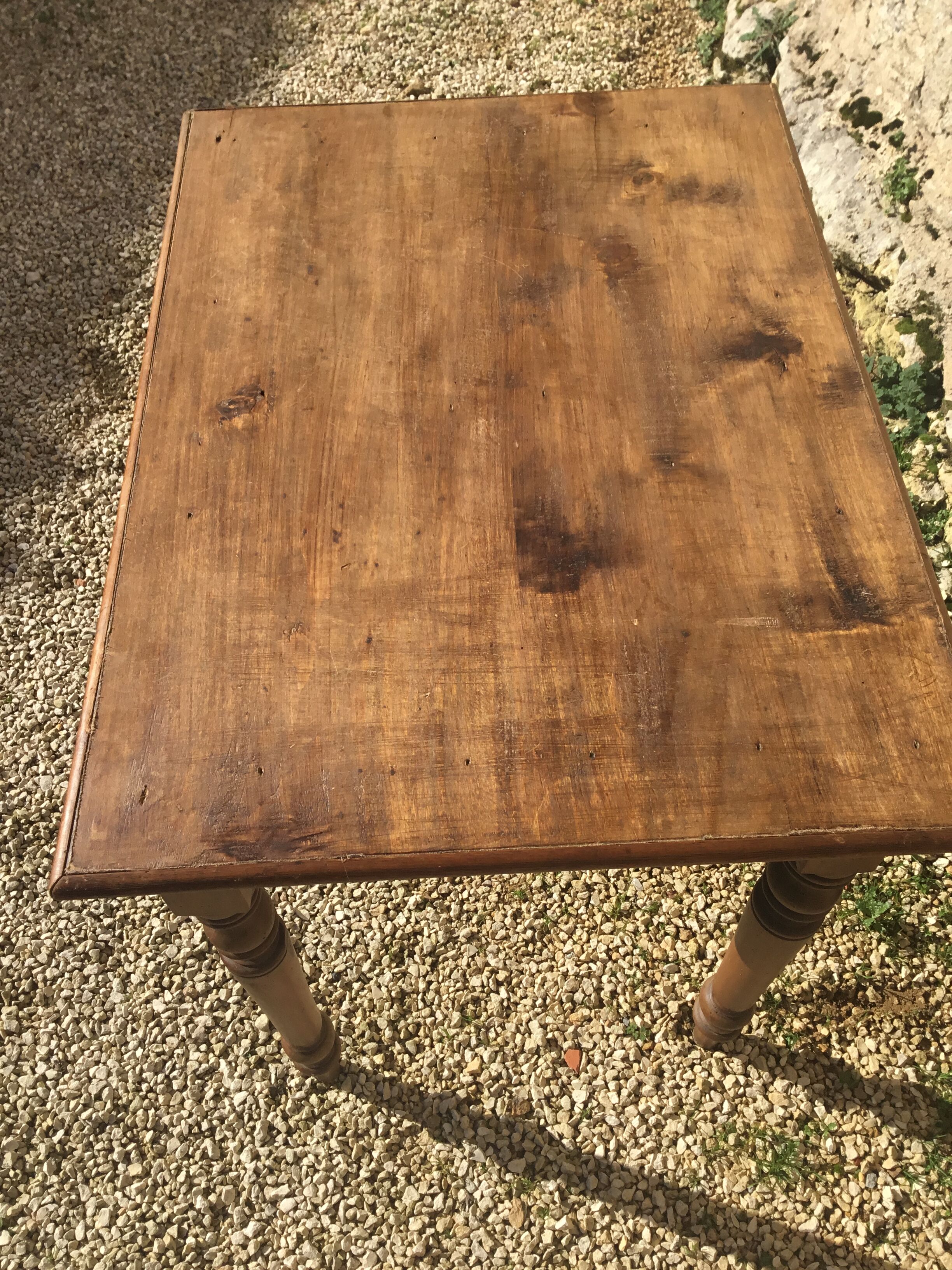 Country table in beech and poplar early 20th century