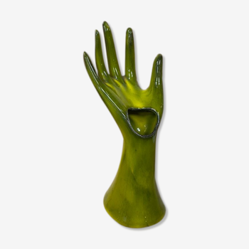 Vintage green hand vase