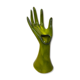 Vintage green hand vase