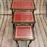 Set of baroque tables with leather