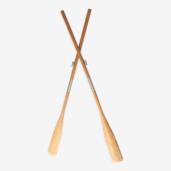 Pair of wooden paddles