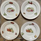 Set of 4 plates Saint Amand - vegetable décor