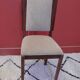 Six Art Deco chairs. Oak and original crushed velvet.