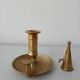 Set of 2 brass cellar rat candlesticks