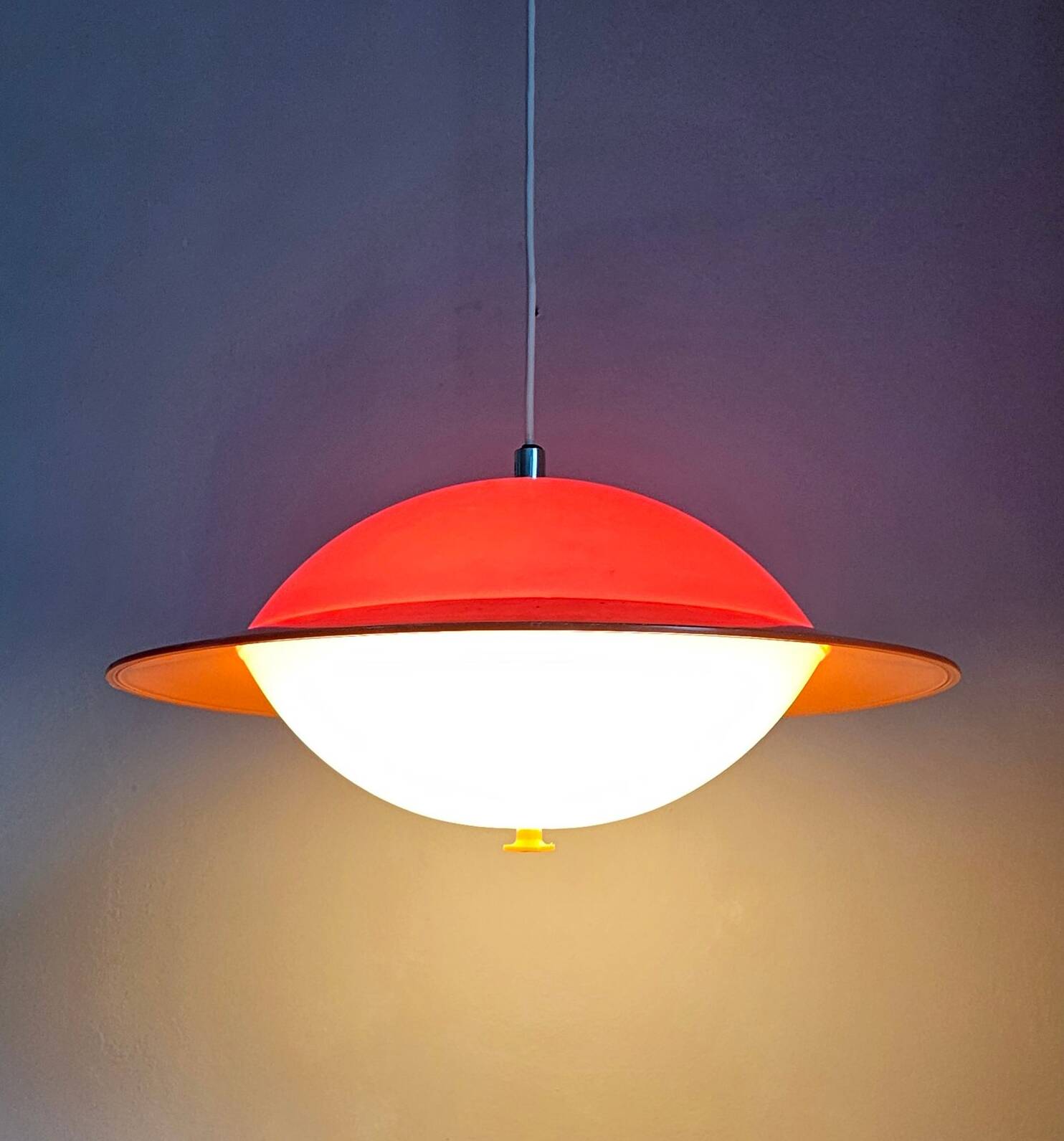 Vintage Two-Tone Pendant Lamp • UFO • Space Age • 1960
