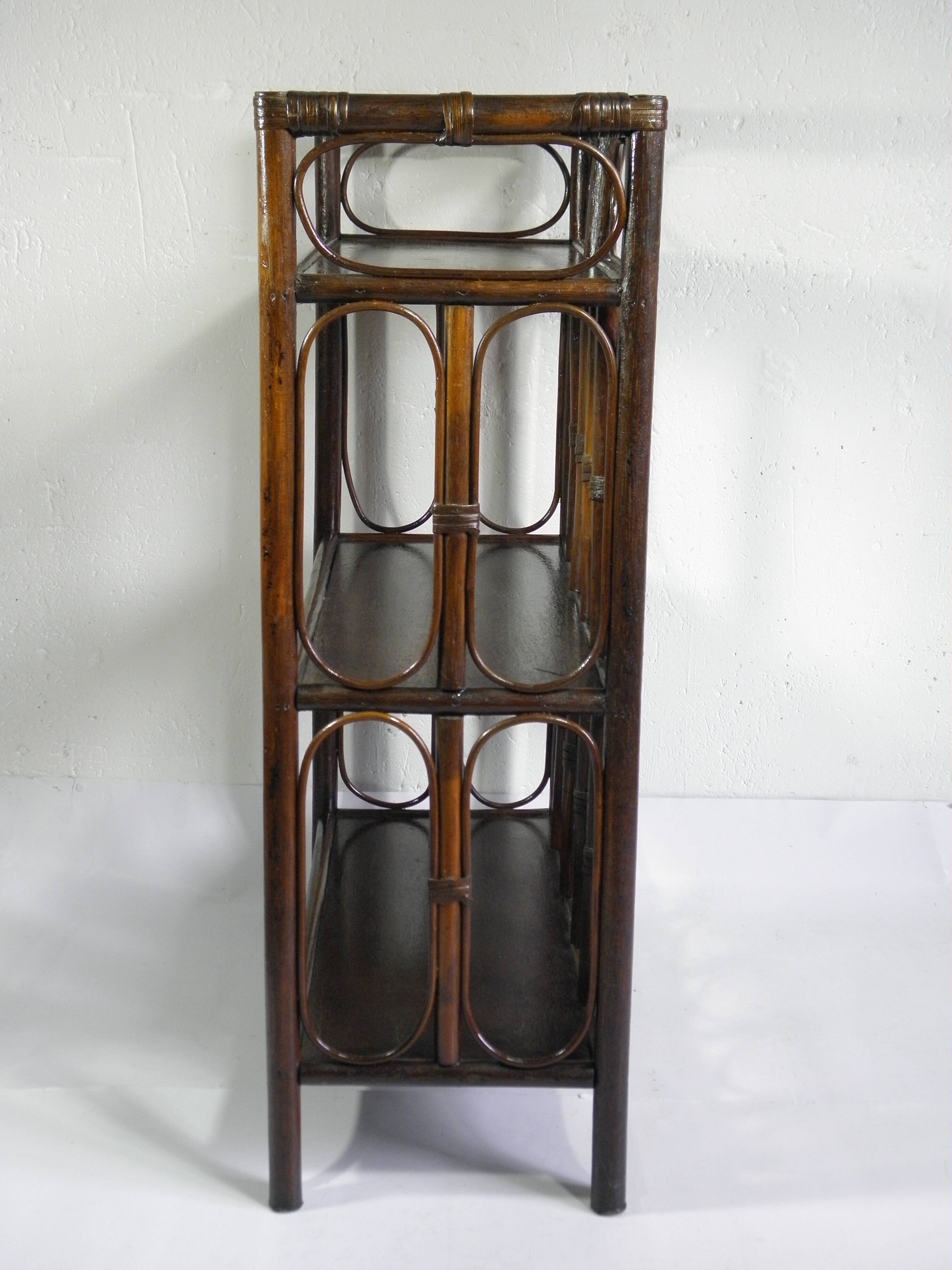 SHELF - BOOKCASE on legs in RATTAN