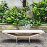 Travertine coffee table - 70s - brutalist and minimalist - Italy