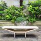 Travertine coffee table - 70s - brutalist and minimalist - Italy