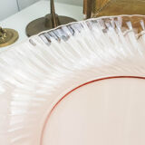Plat rond en verre dépression rose "Rosaline" Arcoroc de Luminarc