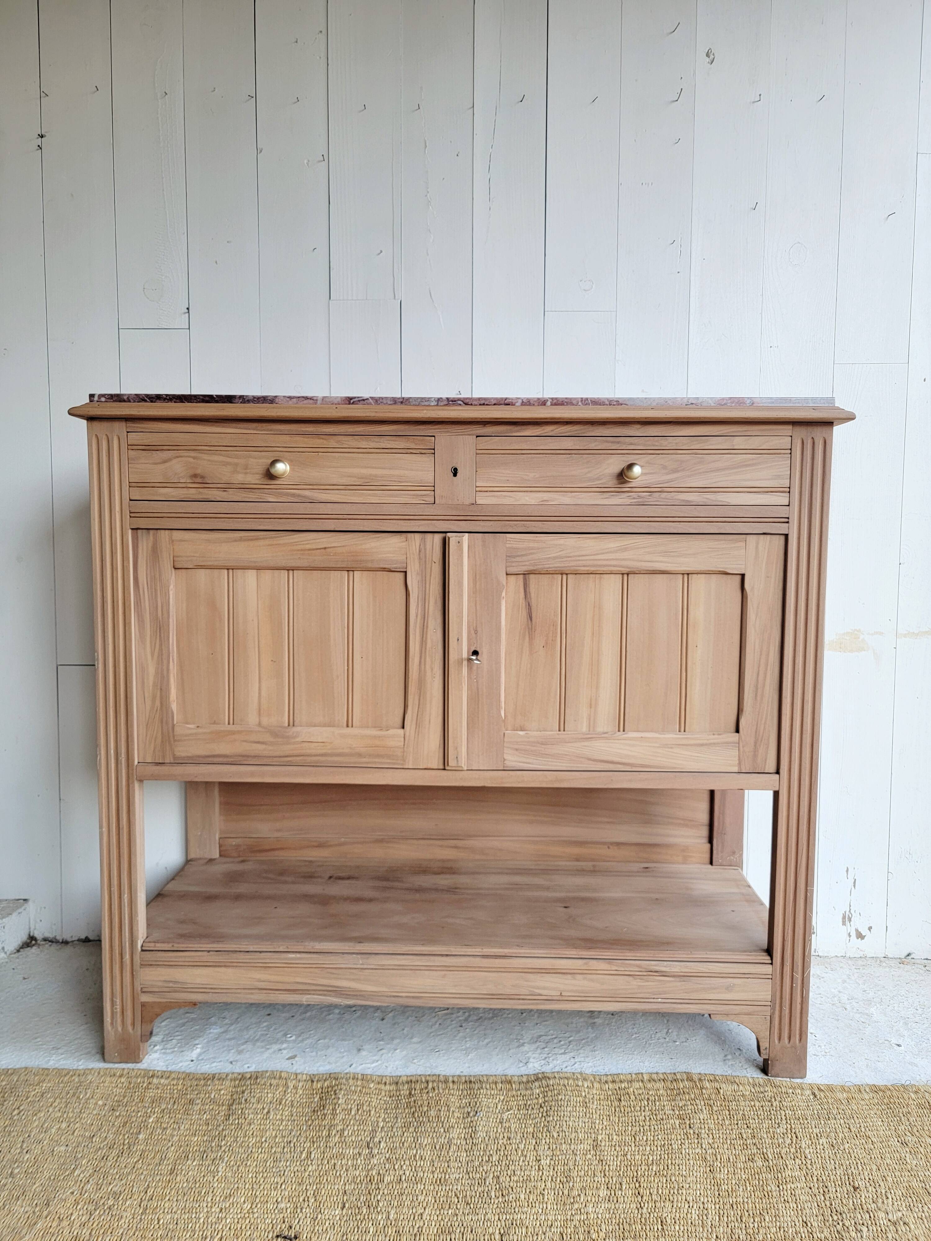 Antique wooden and marble buffet console