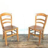 Pair of wooden chair bistro bistro vintage retro bohemian beech light