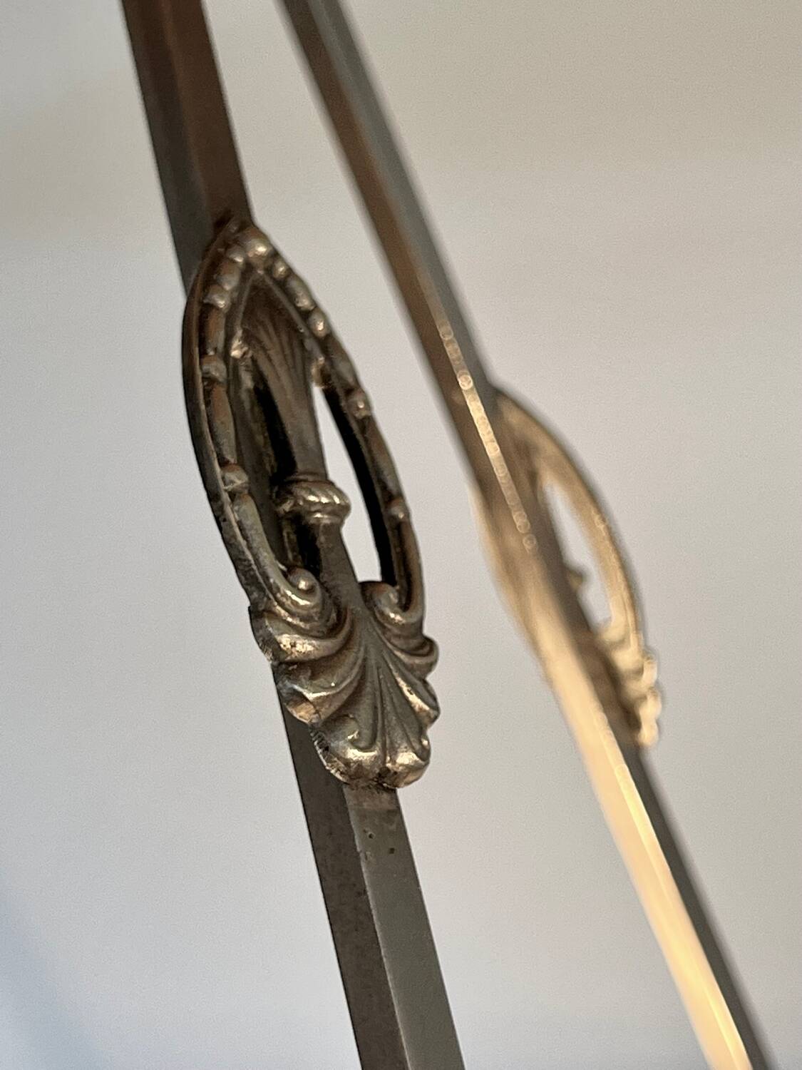 Art Deco enamelled glass basin pendant light by Loys Lucha