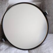 Miroir mural rond en plastique fumé vintage