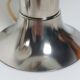 Pair of vintage futuristic style table lamps in chrome and opal glass.