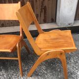 Vintage blond wood chairs 60s