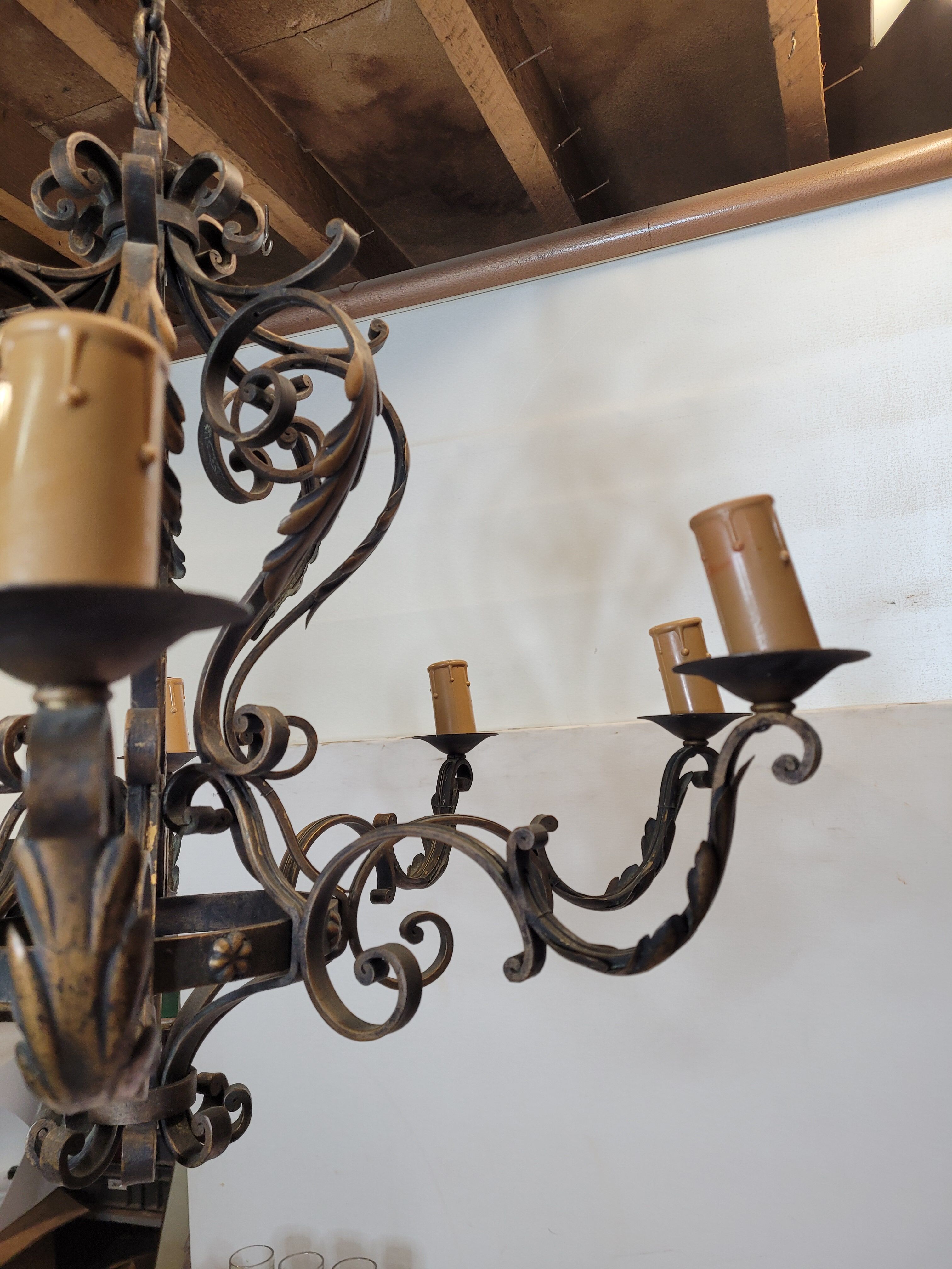 Lustre fer forgé ancien
