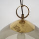 Mid-century smoked glass and brass pendant light