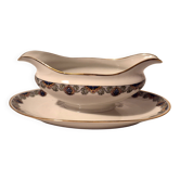 Sauceboat on a base Art Deco porcelain from Châteauroux by Gaston Sailly.