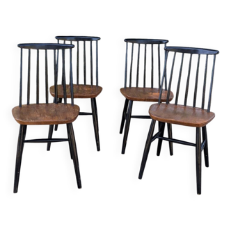 Four Scandinavian chairs, Fanett Tapiovaara style