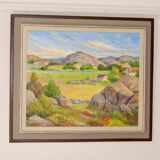 Original Swedish oil on canvas from the mid-century "Landscape" - Vintage and framed