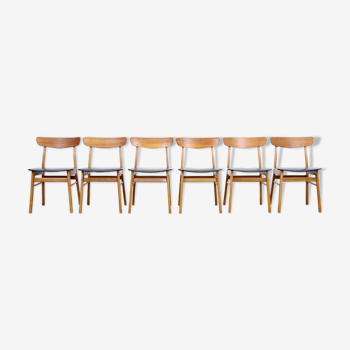 Set of 6 vintage Danish design chairs from Farstrup