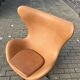 Original Fritz Hansen Egg chair from 1983 in perfect condition, new!! Rustic Cognac Camel Leather
