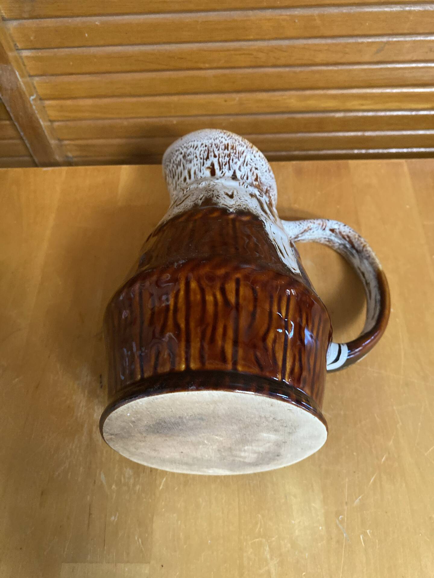 Vintage revol flamed ceramic barrel-shaped pitcher 1 litre