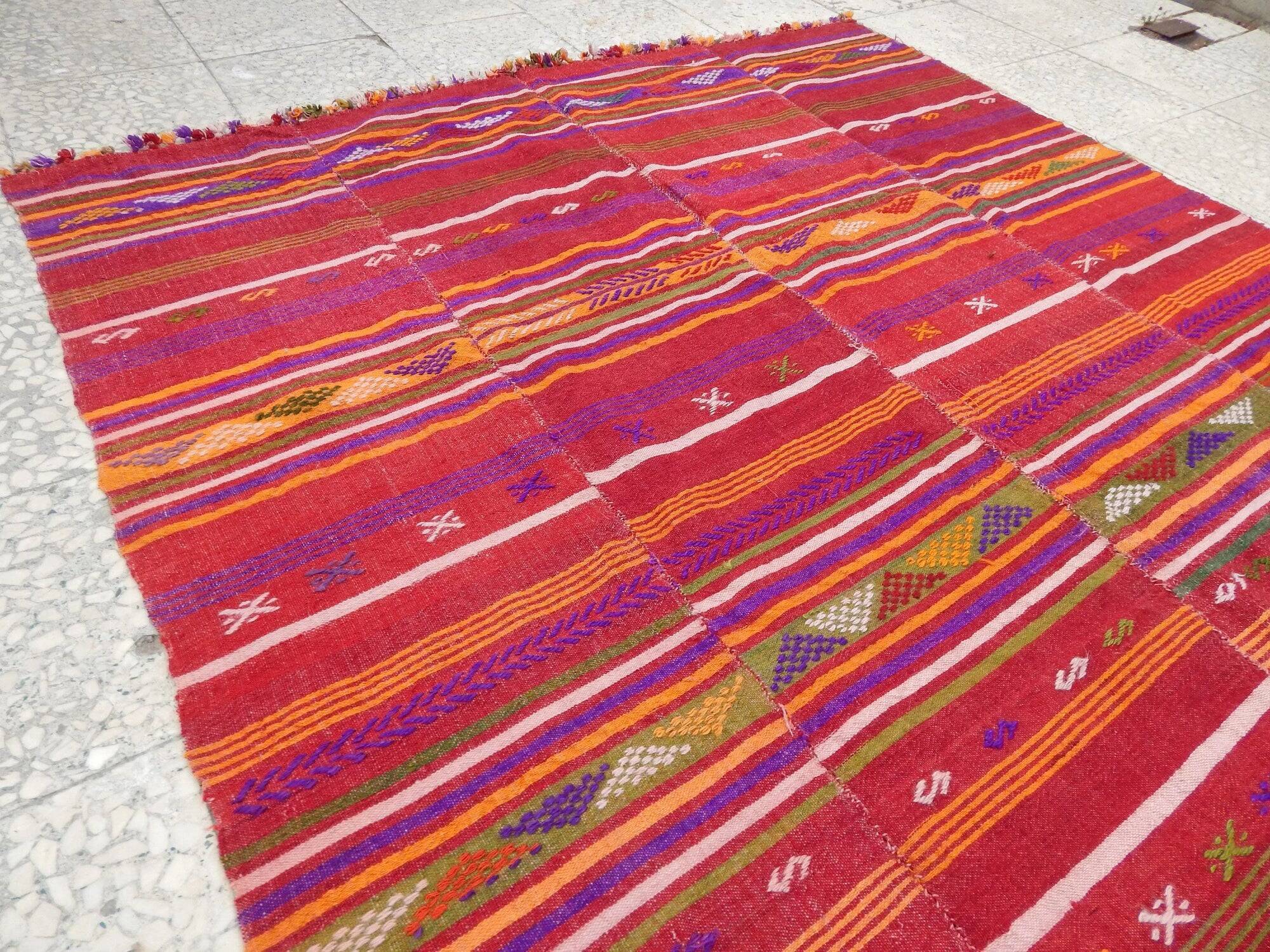 Vintage Turkish kilim, handwoven, 151x246 cm.