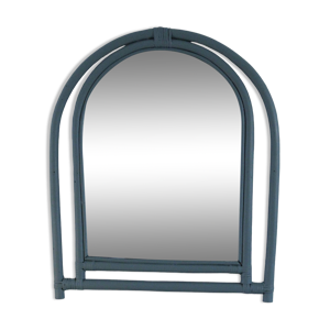 Miroir en rotin peint - vert