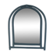 Sage green painted rattan mirror