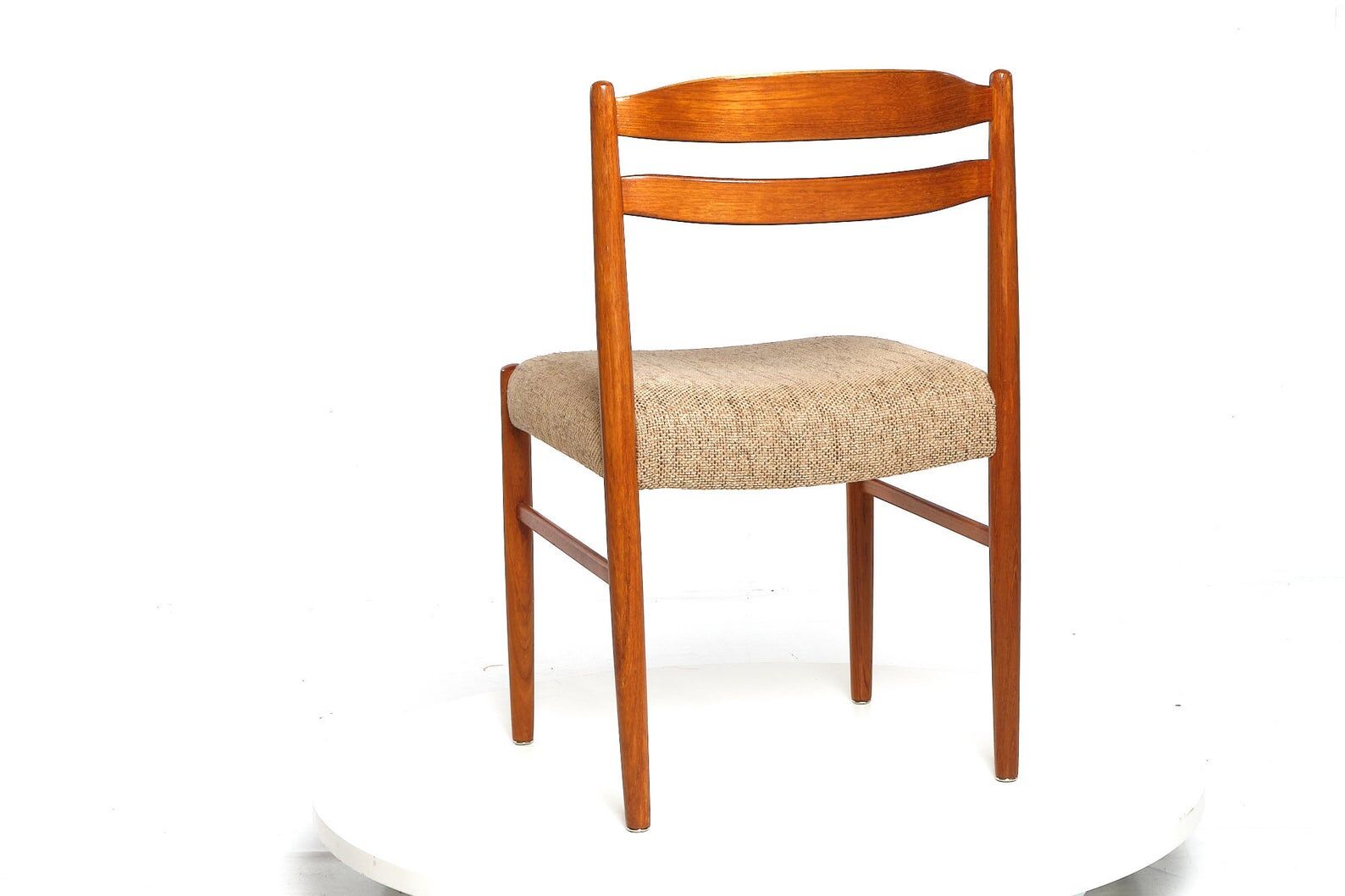 Lot of 6 padded teak dining chairs