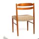 Lot of 6 padded teak dining chairs