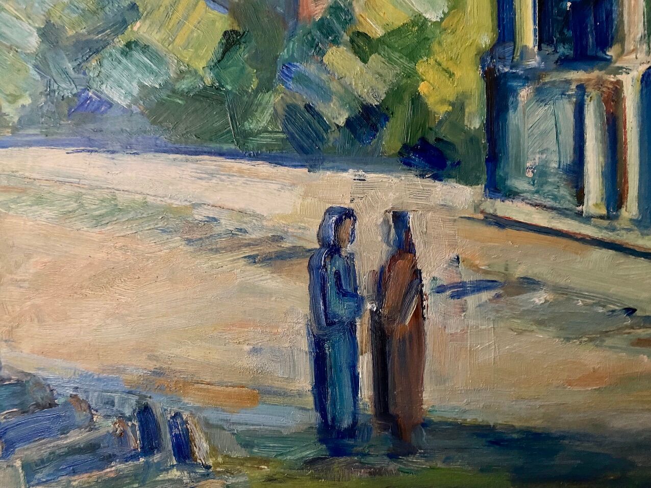 'Monument' - Vintage mid century swedish oil painting