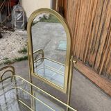 Vintage dressing table and stool in brass, 1950