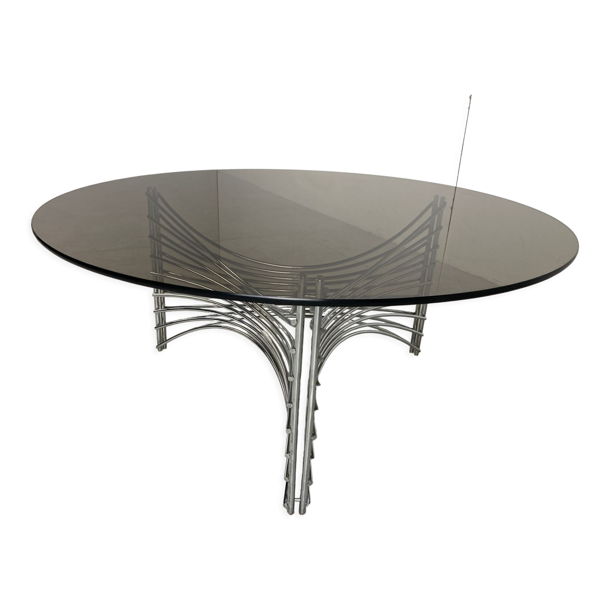 Space age chrome wire coffee table, 1970s