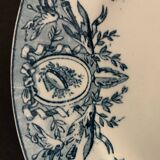 10 plates in old blue earthenware Terre de Fer Léon Graves model Louis XVI 20th century