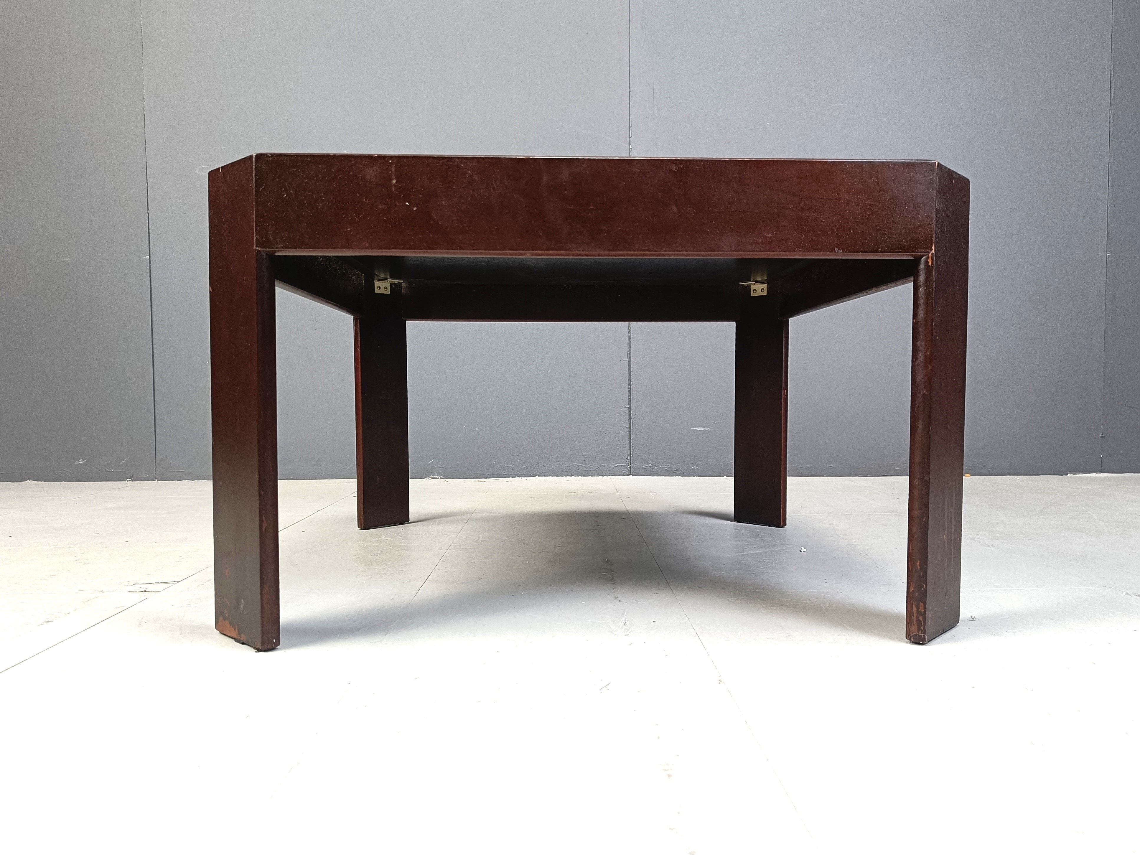 Vintage etched brass side table, 1970s