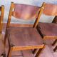 Series of 6 elm and leather chairs from the Maison Regain 60s