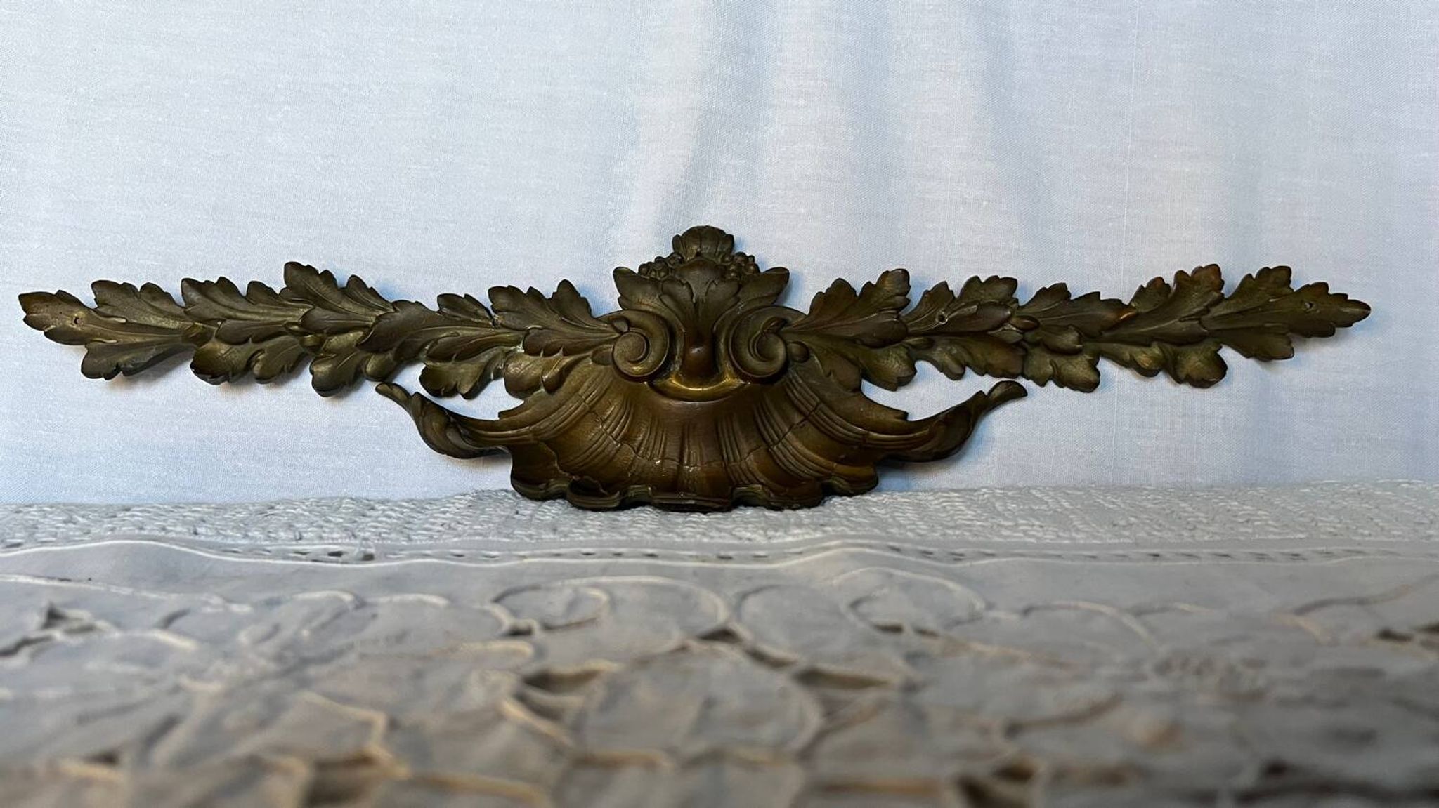 Bronze ornamental pediment signed Fournier