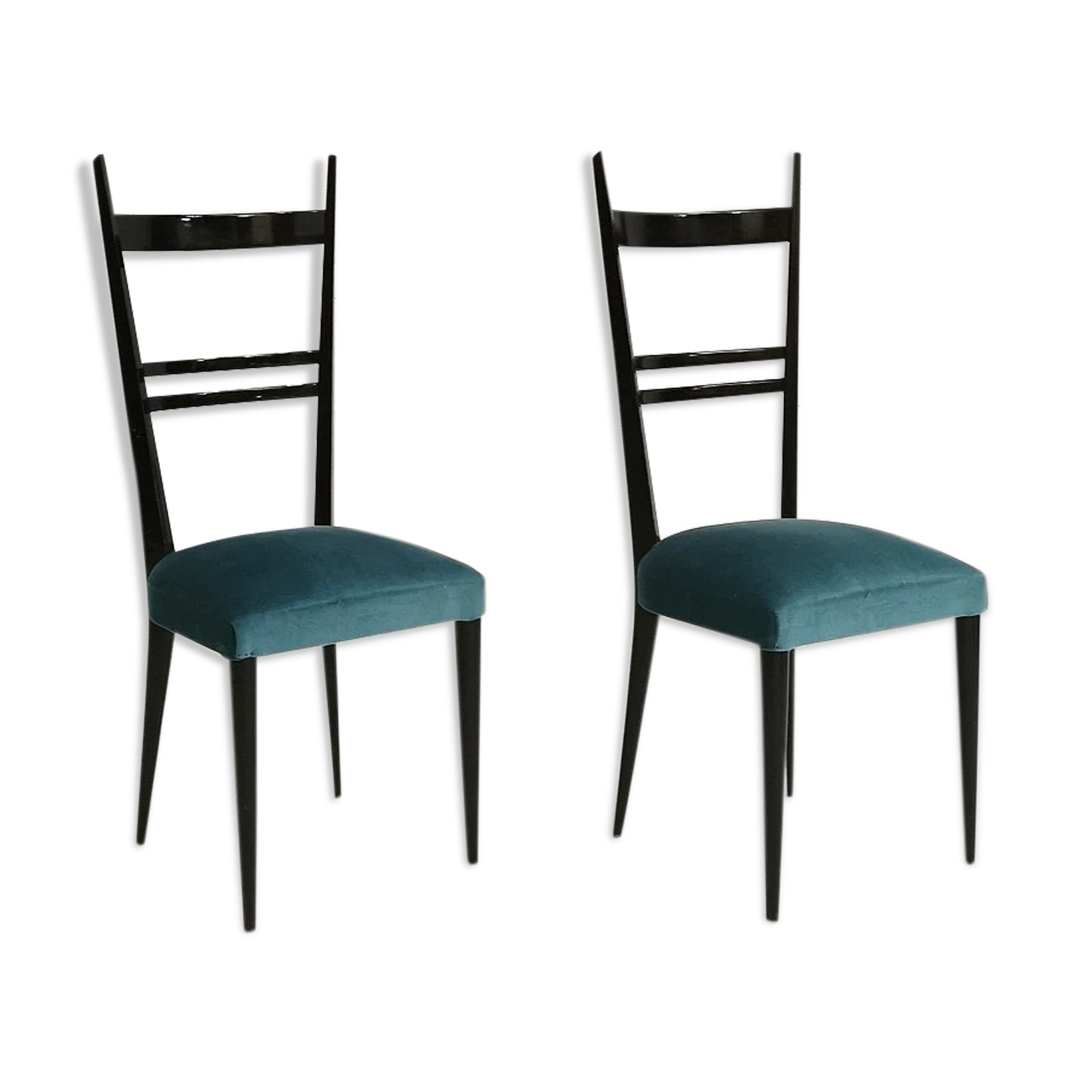 Pair of Italian high-backed chairs, 1950s