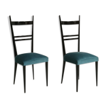 Pair of Italian high-backed chairs, 1950s