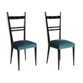 Paire de chaises Italiennes à dossiers hauts, 1950