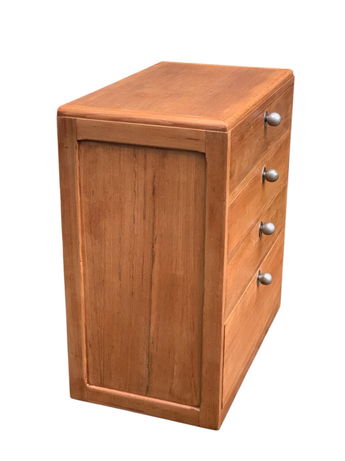 Vintage chest of drawers in solid raw wood from 1950