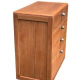 Vintage chest of drawers in solid raw wood from 1950