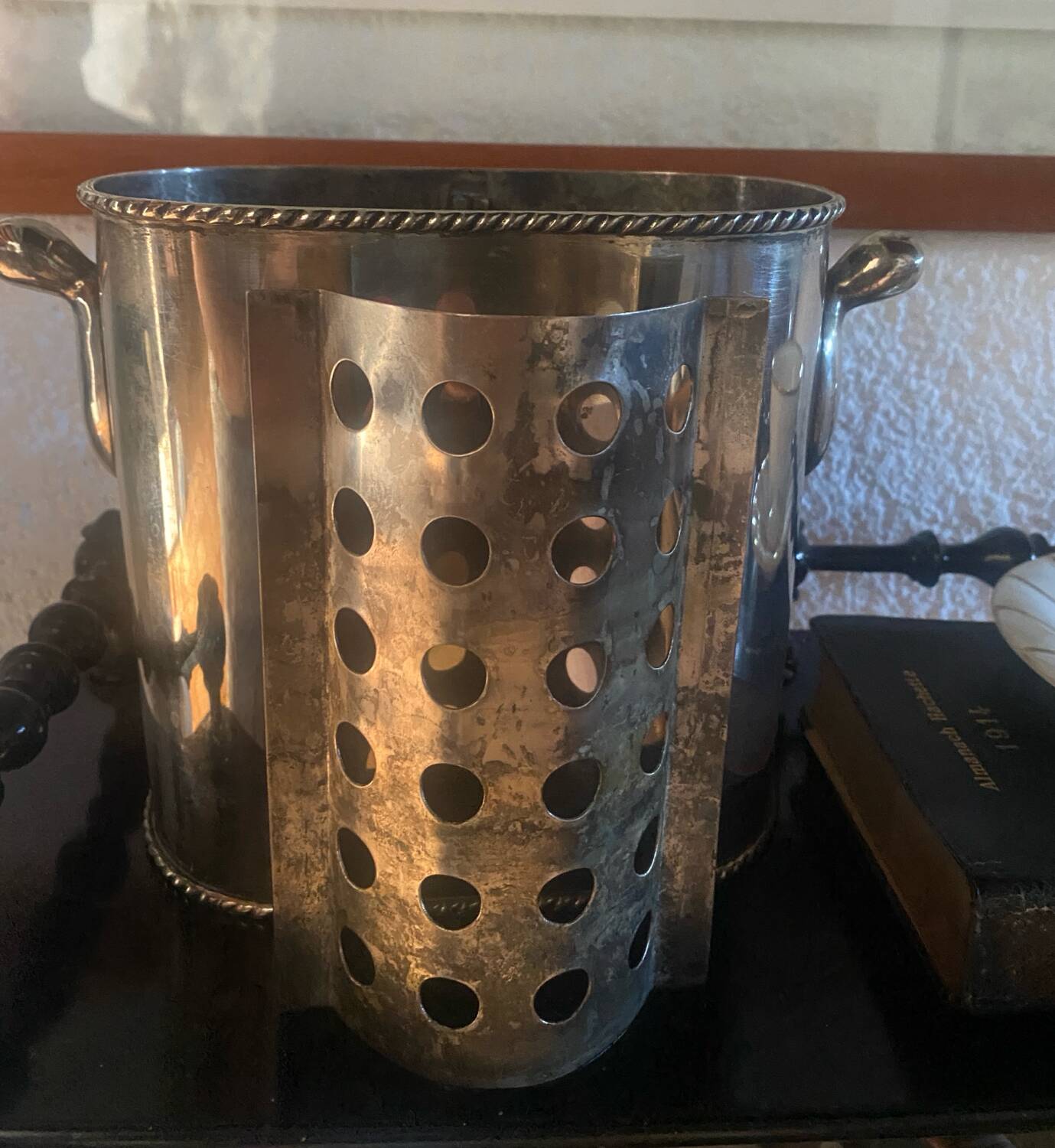 Silver metal bottle cooler