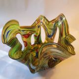 Large Makora handmade glass vase from the 70s