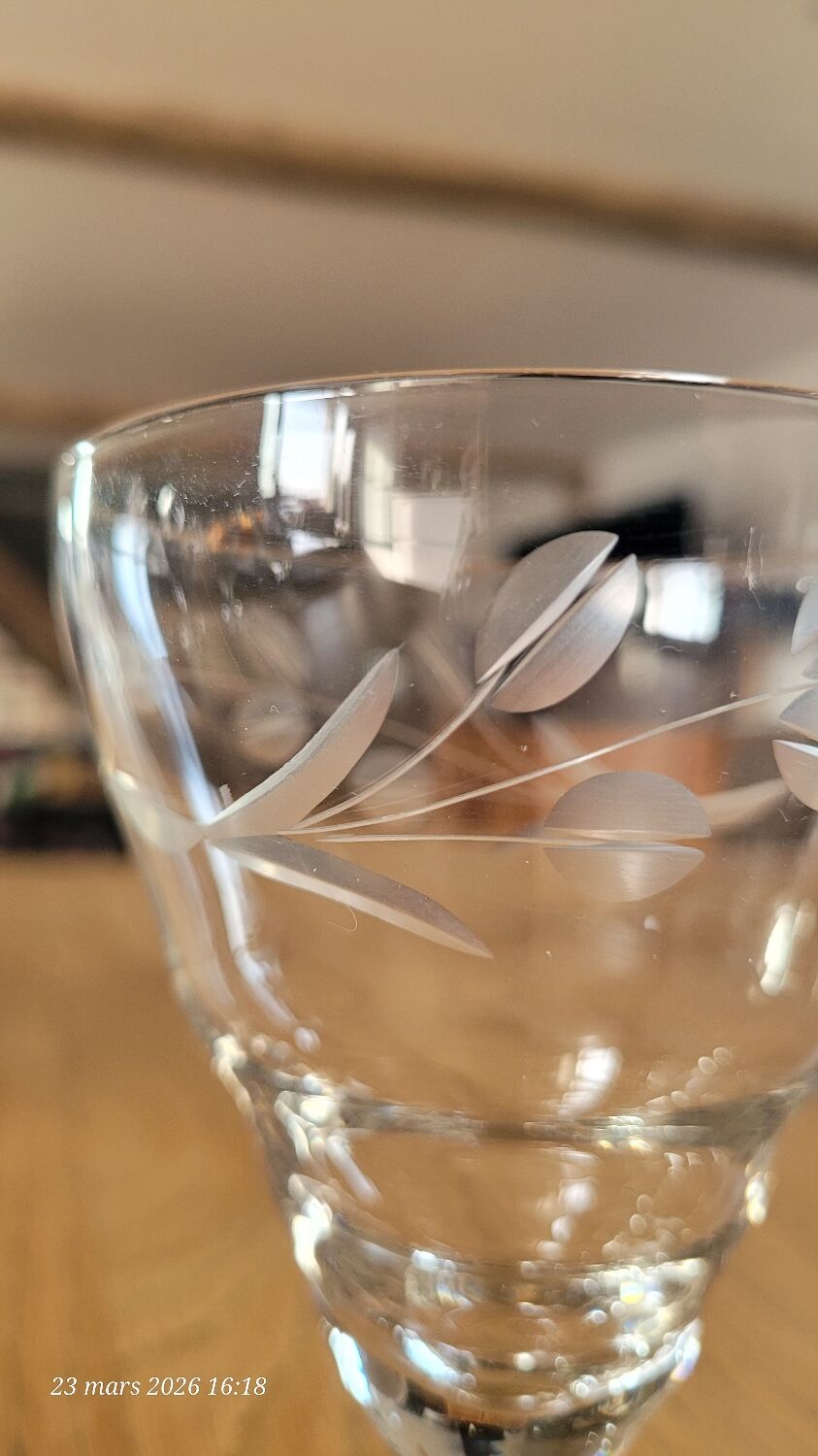 10 vintage cut glass water glasses