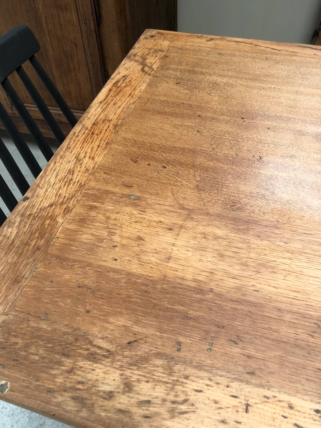 Ancienne table de bistrot en chêne