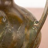 Art Nouveau vase in solid pewter with bronze patina by Louis Chalon 1910.